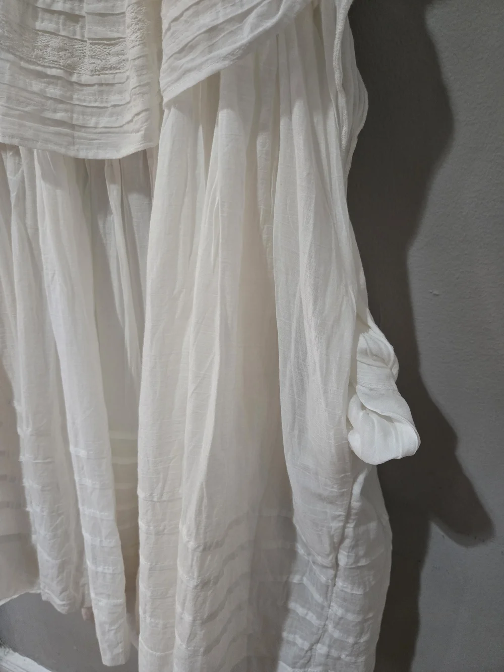 Free People Cream Ruffle Tiered Boho Dress - Picture 4 of 5